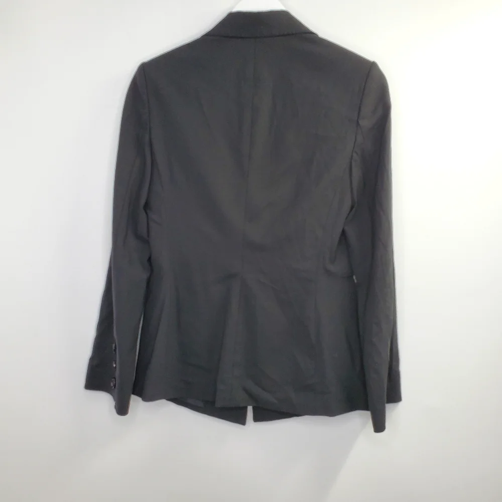 Saks Fifth Ave Black Wool One Button Blazer Career_6